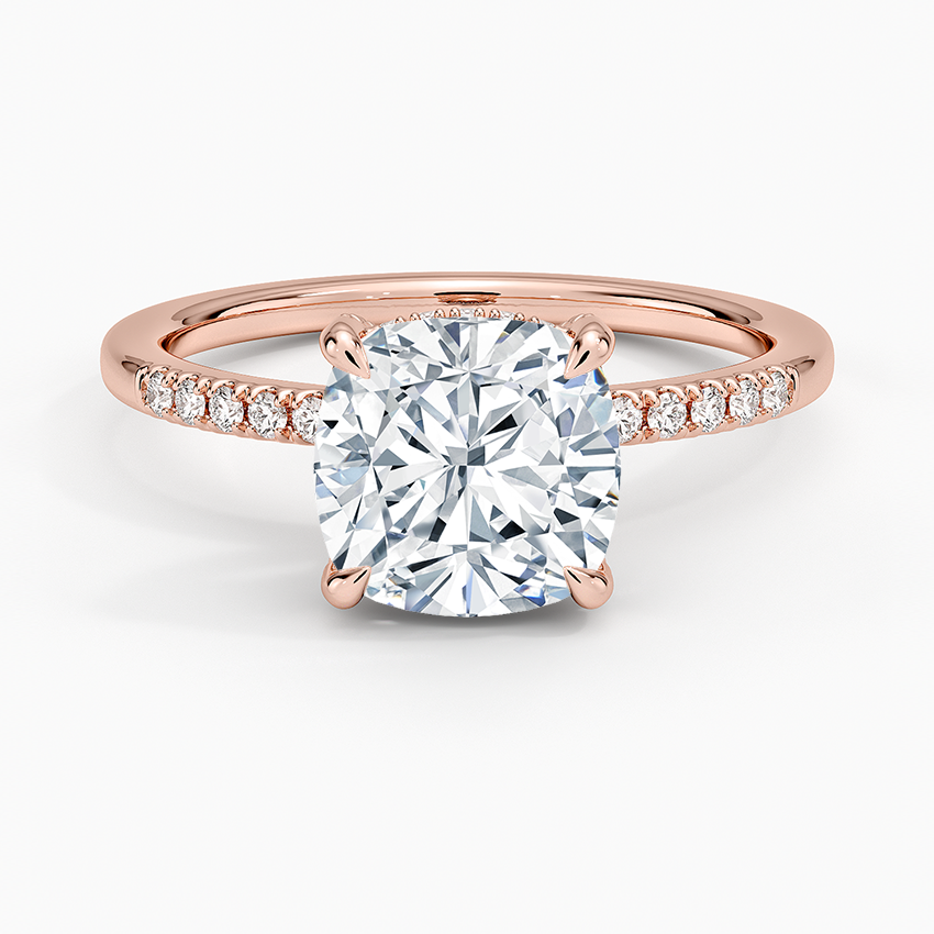 Viviana One-Quarter Coverage Diamond Ring - Cushion Cut Center Stone