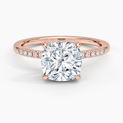 Viviana One-Quarter Coverage Diamond Ring - Cushion Cut Center Stone
