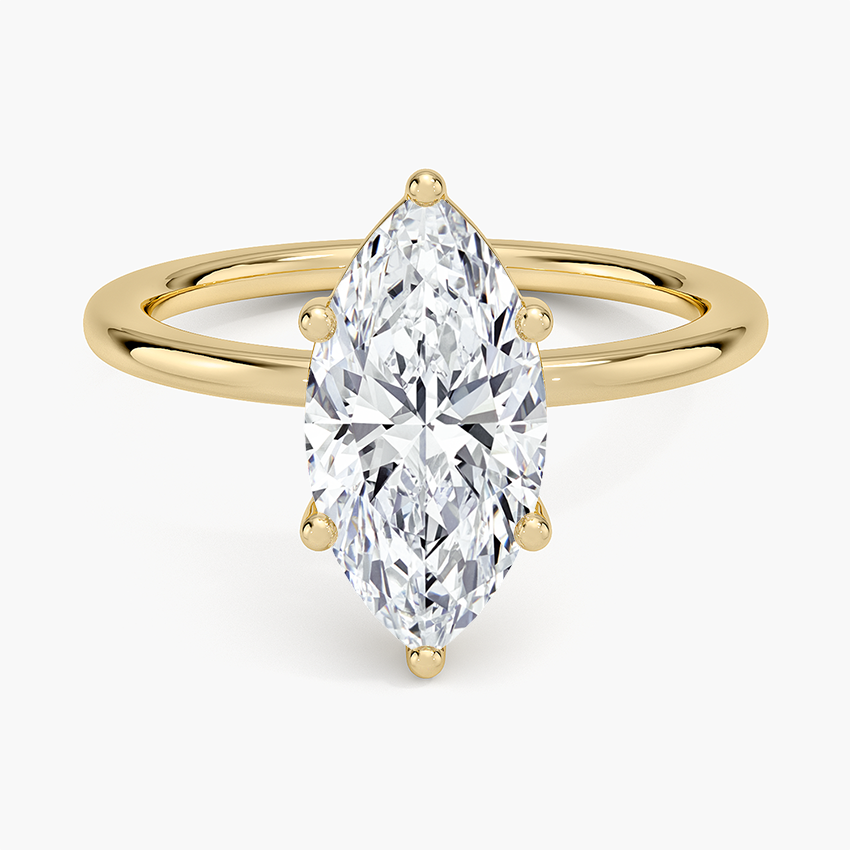 Perfect Fit 1.4mm Solitaire Ring - Marquise Center Stone