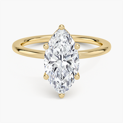 Perfect Fit 1.4mm Solitaire Ring - Marquise Center Stone