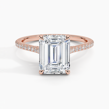 Luxe Dawn Diamond Ring - Emerald Cut Center Stone