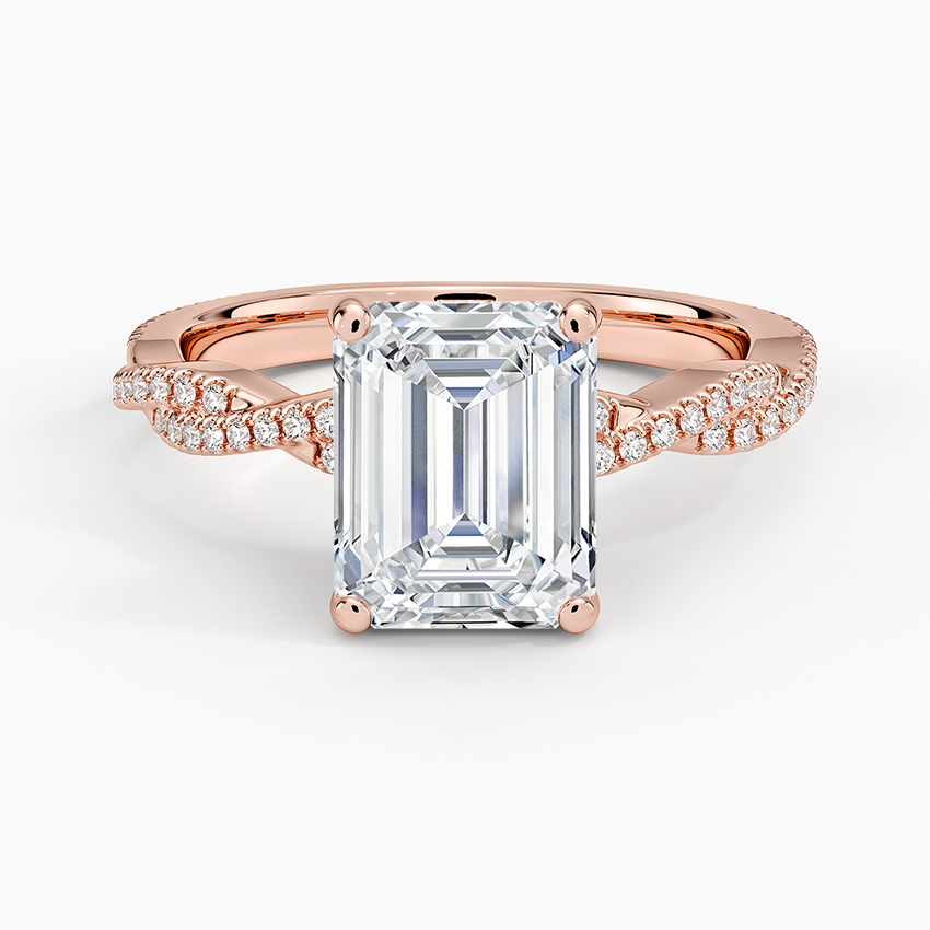 Petite Luxe Twisted Vine Diamond Ring (1/4 ct. tw.) - Emerald Cut Center Stone