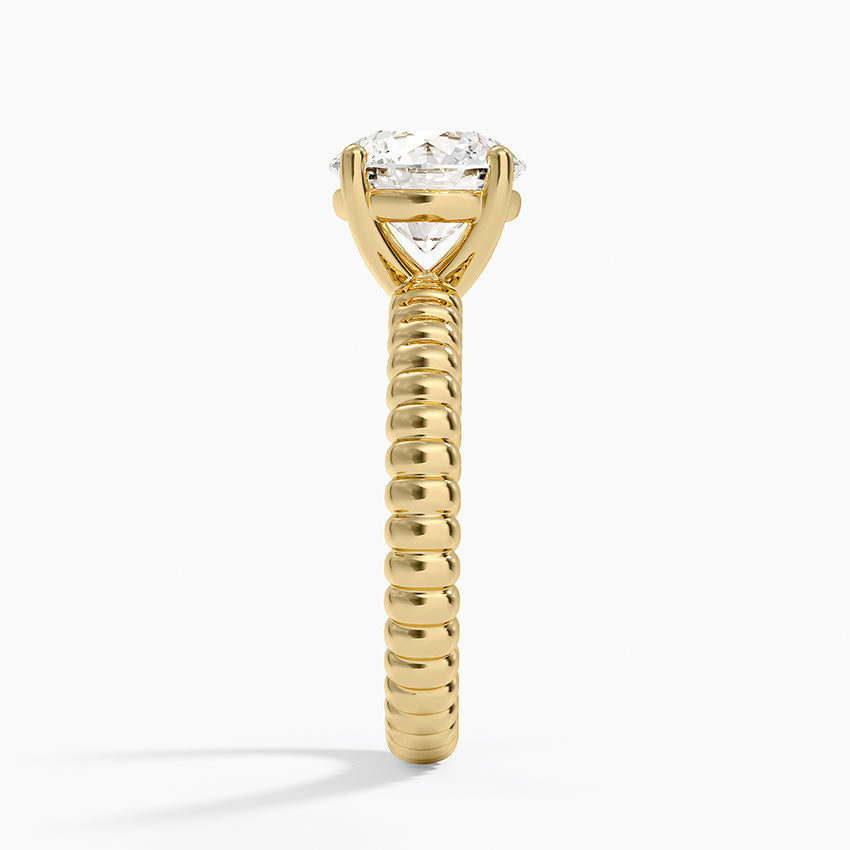 Petra Textured Solitaire Ring - Round Center Stone