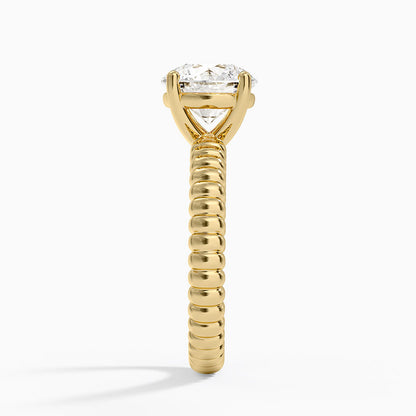 Petra Textured Solitaire Ring - Round Center Stone