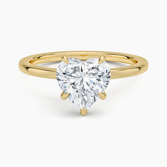 Secret Halo 1.5mm Diamond Ring - Heart Center Stone