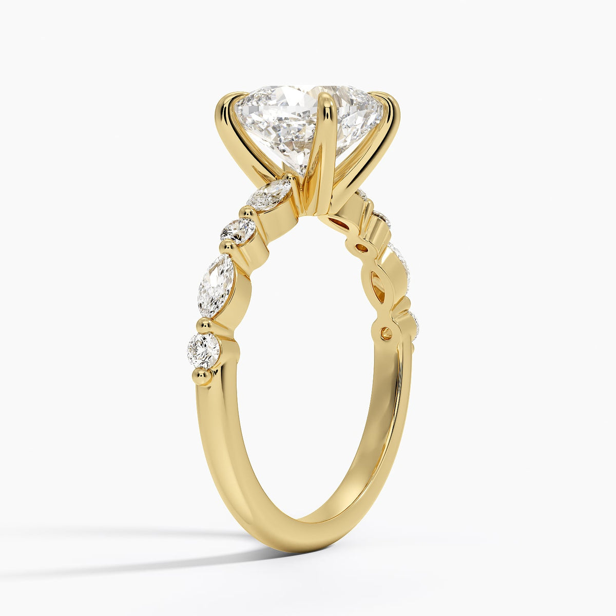 Versailles Half Coverage Diamond Ring (1/3 ct. tw.) - Cushion Cut Center Stone