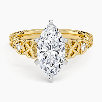 Aberdeen Celtic Diamond Ring - Marquise Cut Center Stone