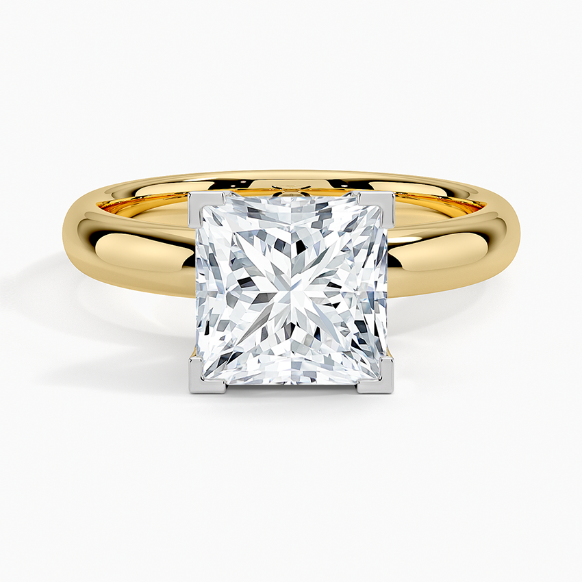 Comfort Fit 3mm Ring - Princess Cut Center Stone