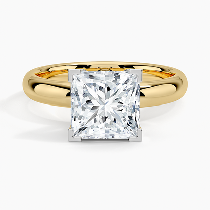 Comfort Fit 3mm Ring - Princess Cut Center Stone