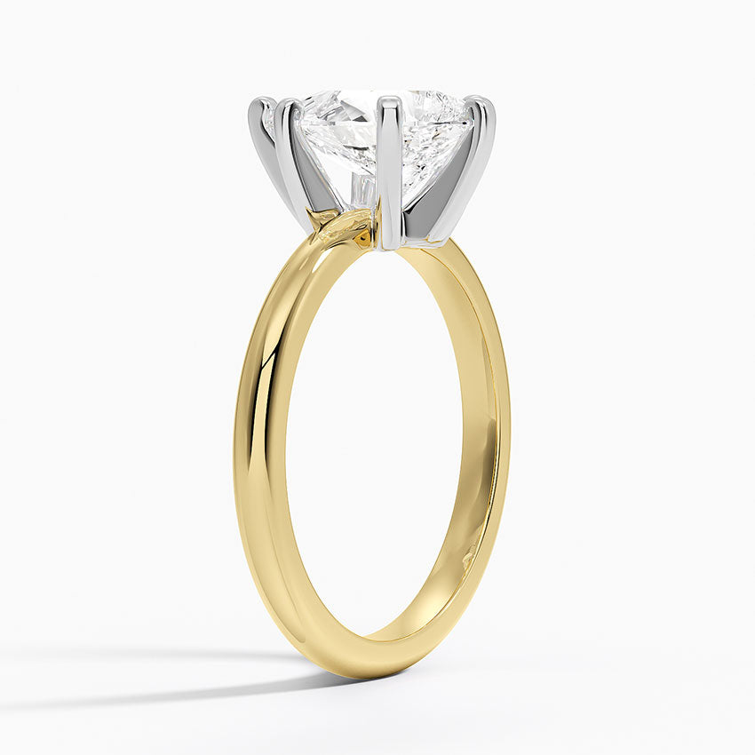 Comfort Fit 2mm Six-Prong Solitaire Ring - Pear Center Stone
