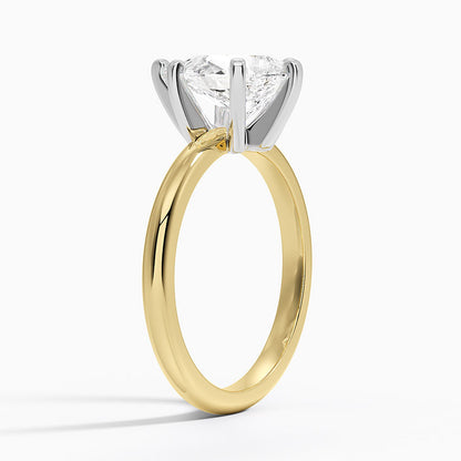 Comfort Fit 2mm Six-Prong Solitaire Ring - Pear Center Stone