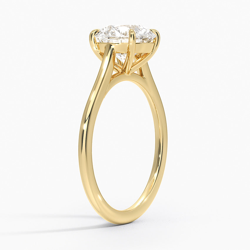 1.4mm Provence Solitaire Ring - Round Center Stone