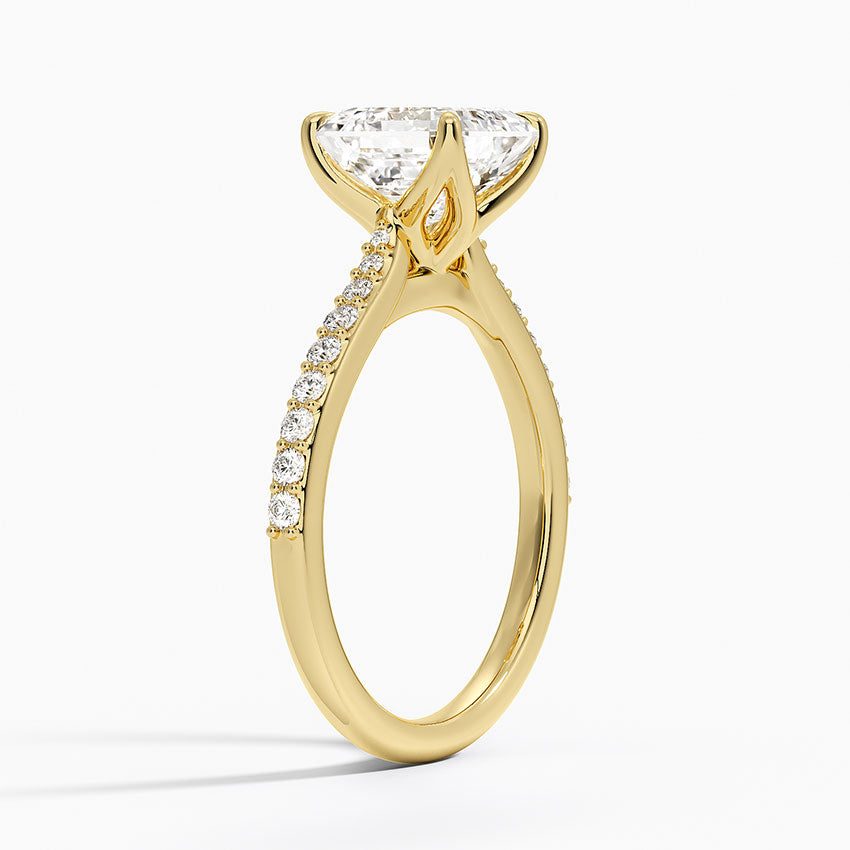 Elodie Cathedral Diamond Ring - Asscher Cut Center Stone