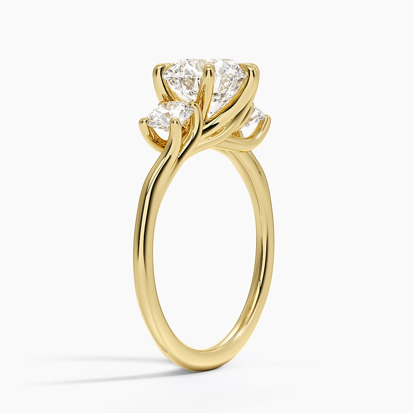 Luxe Delilah Three Stone Diamond Ring - Round Center Stone