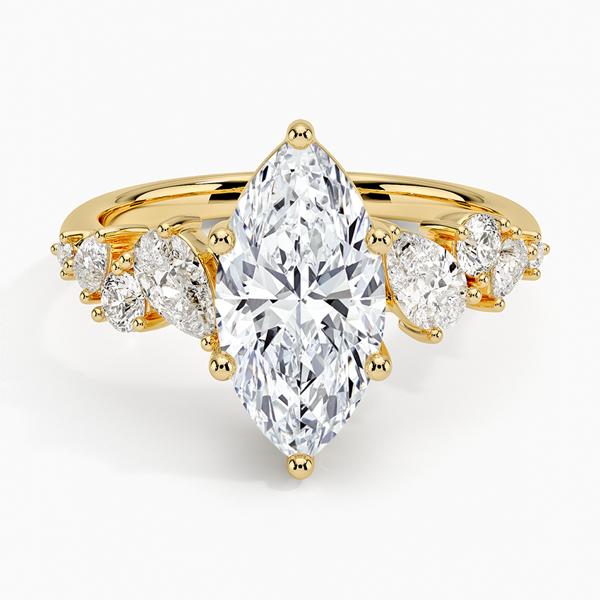 Olivetta Tapered Diamond Ring (1/2 ct. tw.) - Marquise Cut Center Stone