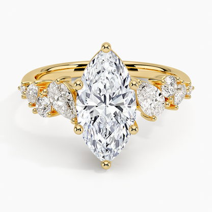 Olivetta Tapered Diamond Ring (1/2 ct. tw.) - Marquise Cut Center Stone