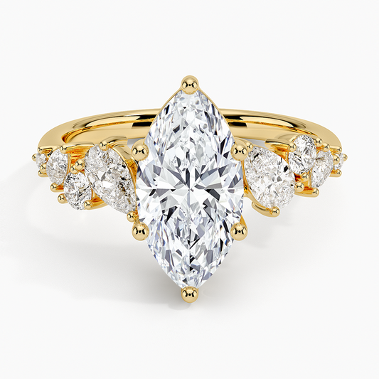 Olivetta Tapered Diamond Ring (1/2 ct. tw.) - Marquise Cut Center Stone