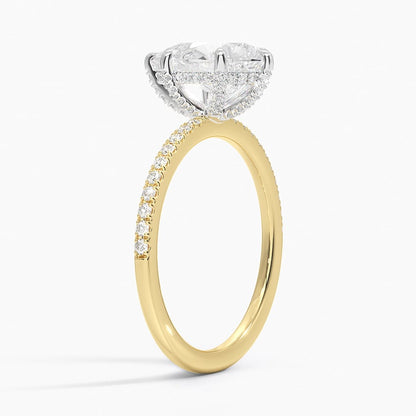 Mixed Metal Viviana Half Coverage Diamond Ring (1/4 ct. tw.) - Pear Cut Center Stone