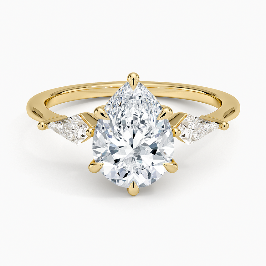 Luxe Cometa Three Stone Diamond Ring (1/3 ct. tw.) - Pear Center Stone