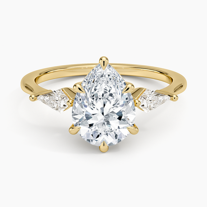 Luxe Cometa Three Stone Diamond Ring (1/3 ct. tw.) - Pear Center Stone