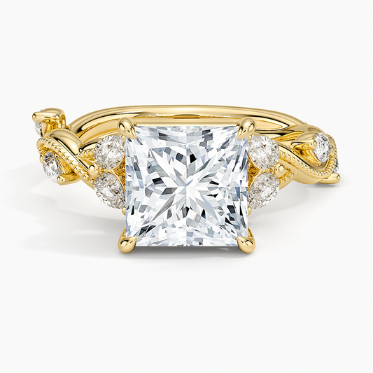 Vintage Secret Garden Diamond Ring (3/8 ct. tw.) - Princess Cut Center Stone