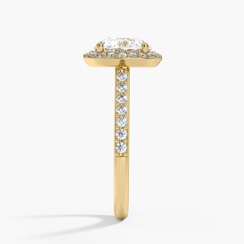Halo Diamond Ring with Side Stones (1/3 ct. tw.) - Round Center Stone