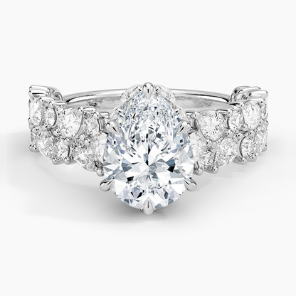 Olivetta Double Row Diamond Ring (2 1/2 ct. tw.) - Pear Center Stone