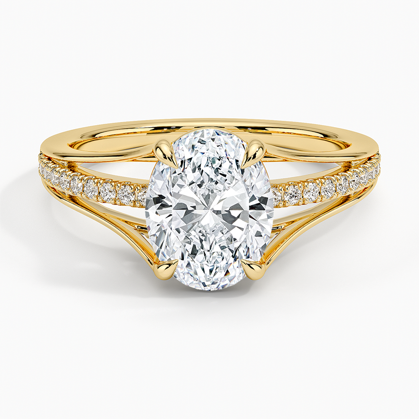 Tressa Split Shank Diamond Ring - Oval Cut Center Stone