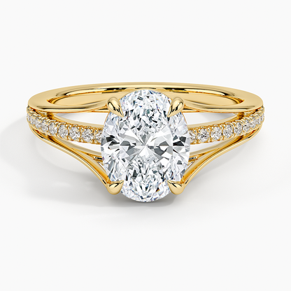 Tressa Split Shank Diamond Ring - Oval Cut Center Stone
