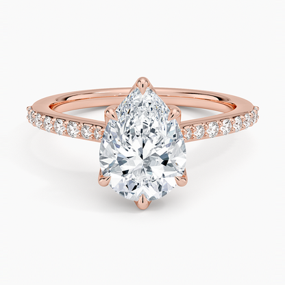 Elodie Cathedral Diamond Ring - Pear Center Stone