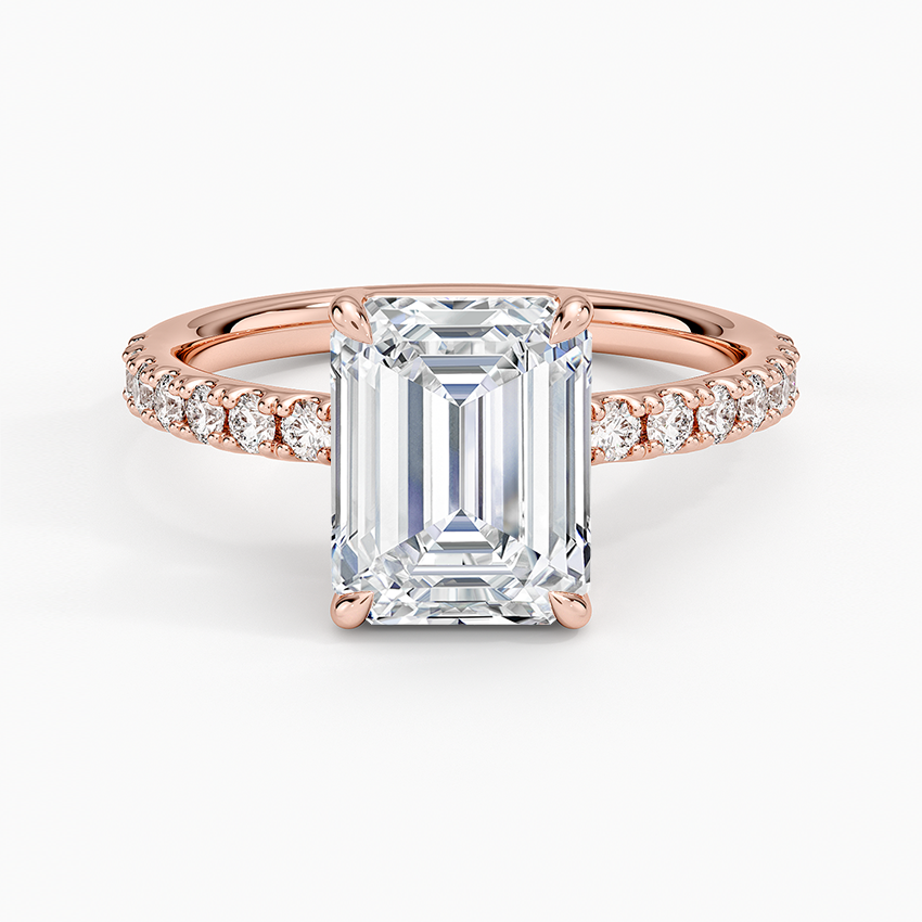 Dara Low-Profile Diamond Ring - Emerald Cut Center Stone