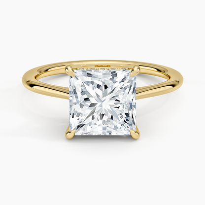 Elle Hidden Halo Diamond Ring - Princess Cut Center Stone