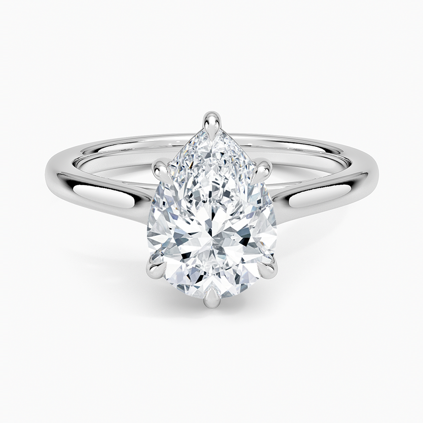 2mm Provence Solitaire Ring - Pear Center Stone