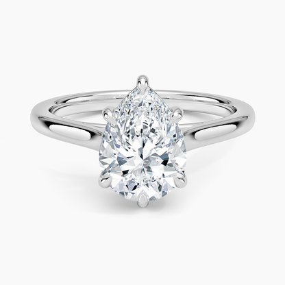 2mm Provence Solitaire Ring - Pear Center Stone