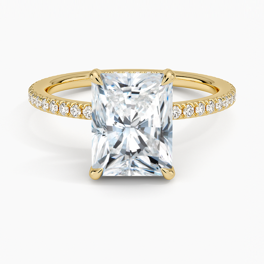 Viviana Three-Quarter Coverage Diamond Ring - Radiant Cut Center Stone