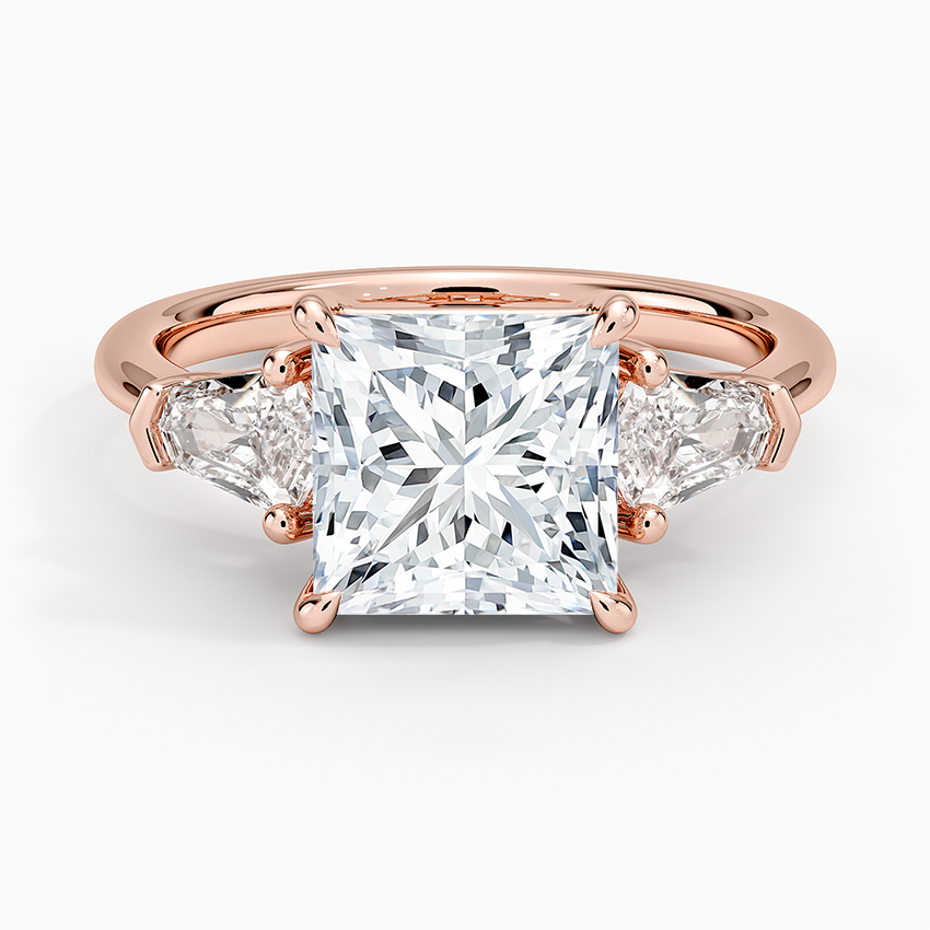 Shield Cut Three Stone Diamond Ring (1/2 ct. tw.) - Princess Cut Center Stone