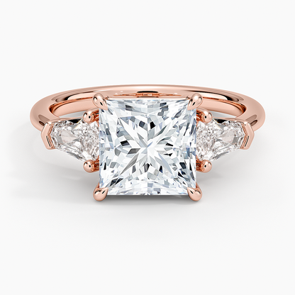 Shield Cut Three Stone Diamond Ring (1/2 ct. tw.) - Princess Cut Center Stone