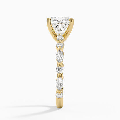 Versailles Three-Quarter Coverage Diamond Ring (1/2 ct. tw.) - Cushion Cut Center Stone