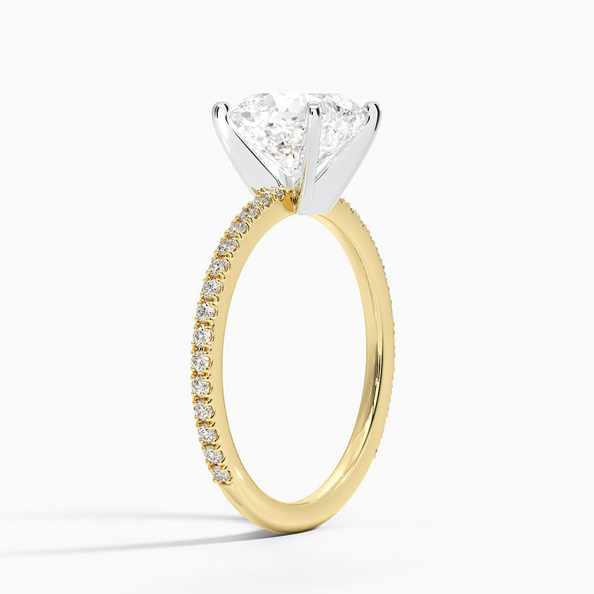 Ballad Three-Quarter Coverage Diamond Ring (1/4 ct. tw.) - Cushion Cut Center Stone