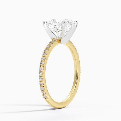 Ballad Three-Quarter Coverage Diamond Ring (1/4 ct. tw.) - Cushion Cut Center Stone
