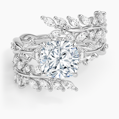 Secret Garden Wrap Diamond Ring - Cushion Cut Center Stone