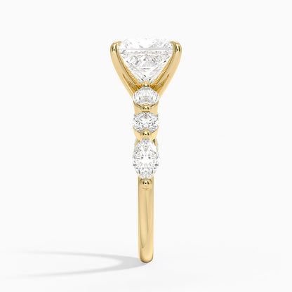 Grand Versailles Diamond Ring - Princess Cut Center Stone