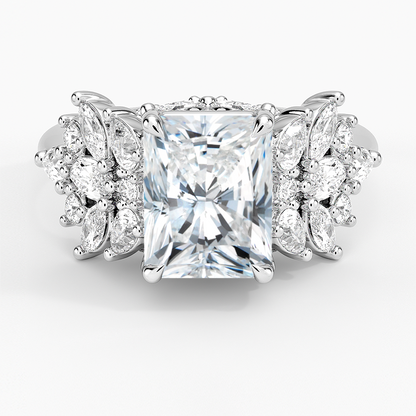 Grand Nadia Diamond Ring - Radiant Cut Center Stone