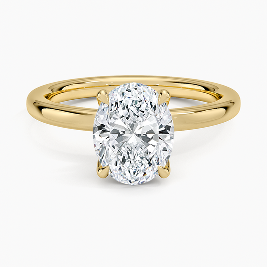 2mm Petite Elodie Perfect Fit Solitaire Ring - Oval Cut Center Stone