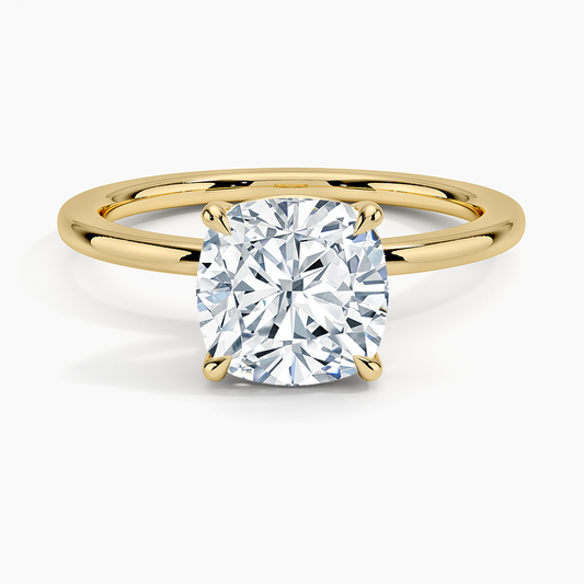 Audrey Perfect Fit 1.4mm Solitaire Ring - Cushion Cut Center Stone