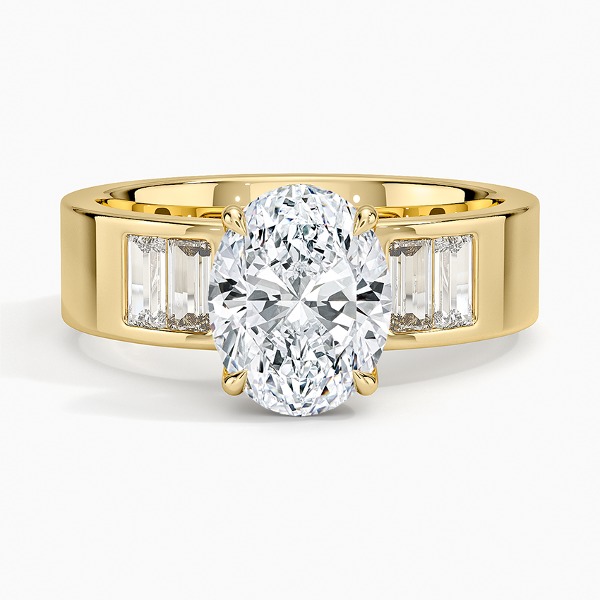 Peyton 5mm Channel-Set Diamond Ring - Oval Cut Center Stone