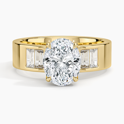 Peyton 5mm Channel-Set Diamond Ring - Oval Cut Center Stone