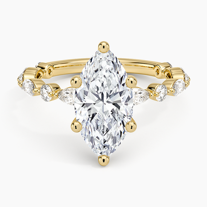 Versailles Three-Quarter Coverage Diamond Ring (1/2 ct. tw.) - Marquise Center Stone