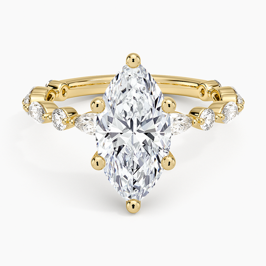 Versailles Three-Quarter Coverage Diamond Ring (1/2 ct. tw.) - Marquise Center Stone