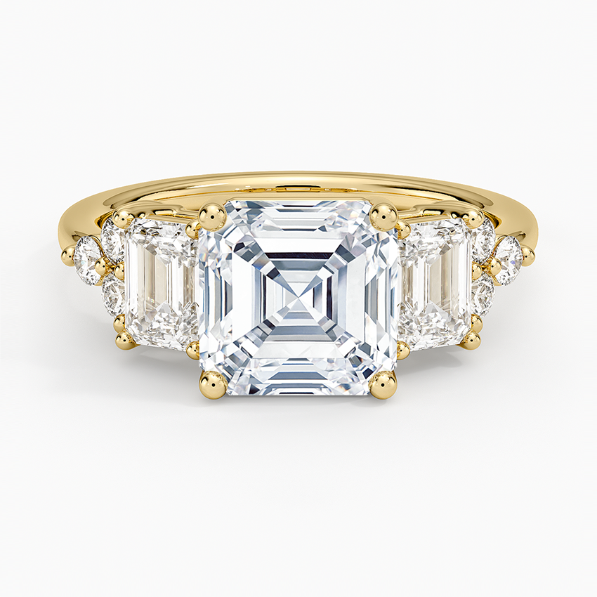 Sabine Cluster Diamond Ring (1 ct. tw.) - Asscher Cut Center Stone